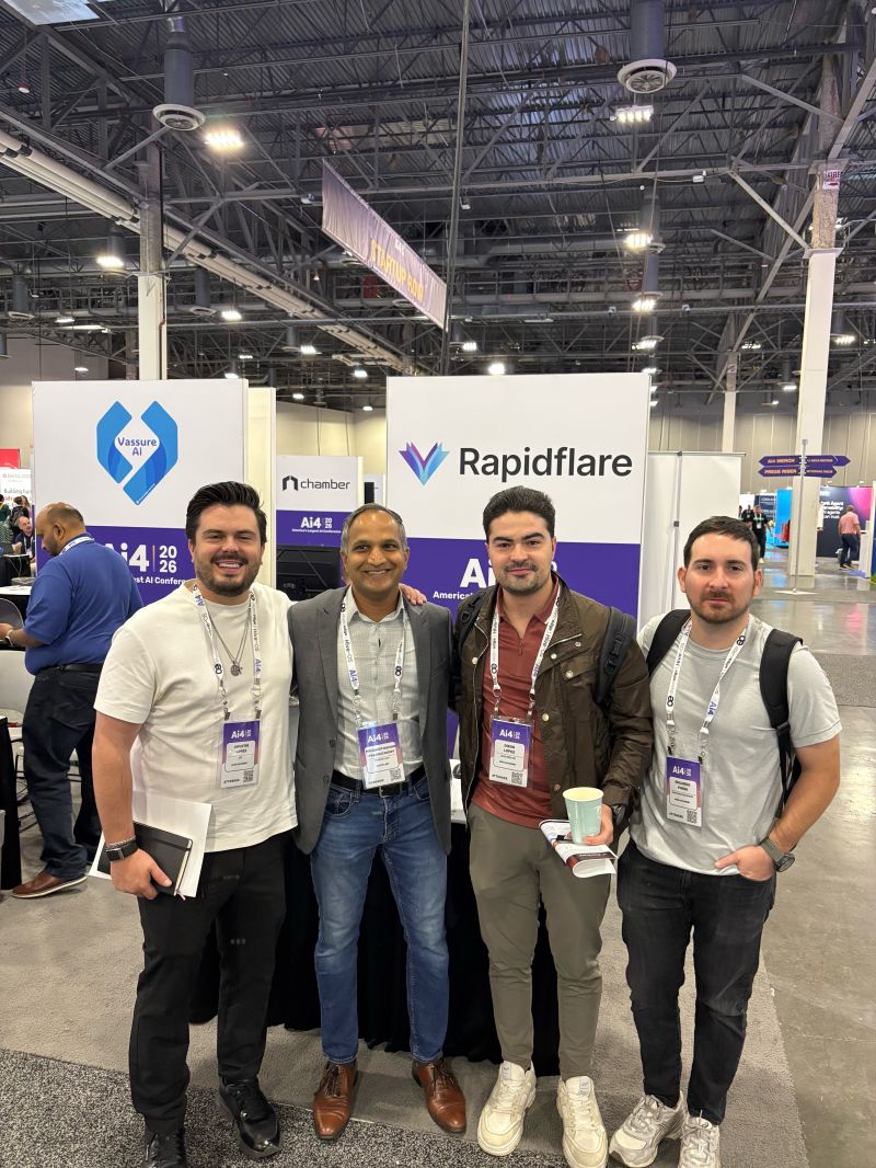 The Rapidflare team at the Ai4 2026 booth in Las Vegas