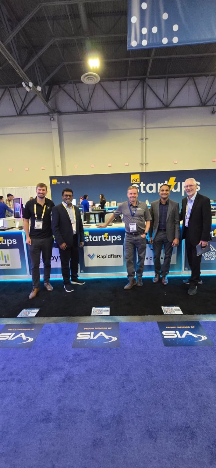 The Rapidflare team at the ISC Startups booth